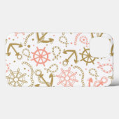 Golden Anchor Muster Case-Mate iPhone Hülle (Rückseite (Horizontal))