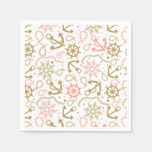 Golden Anchor Muster Serviette (Vorderseite)