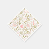 Golden Anchor Muster Serviette (Ecke)