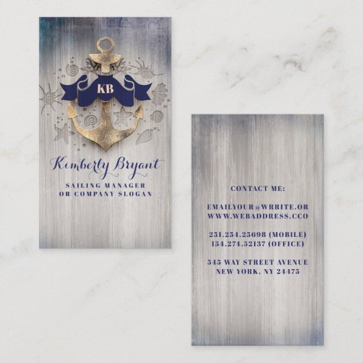 Golden Anchor Nautical Coastal Yachten and Cruises Visitenkarte (Vorne/Hinten)