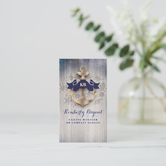 Golden Anchor Nautical Coastal Yachten and Cruises Visitenkarte (Stehend Vorderseite)