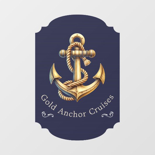 Golden Anchor Window Cling Fensteraufkleber (Blatt)