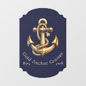 Golden Anchor Window Cling Fensteraufkleber (Blatt)