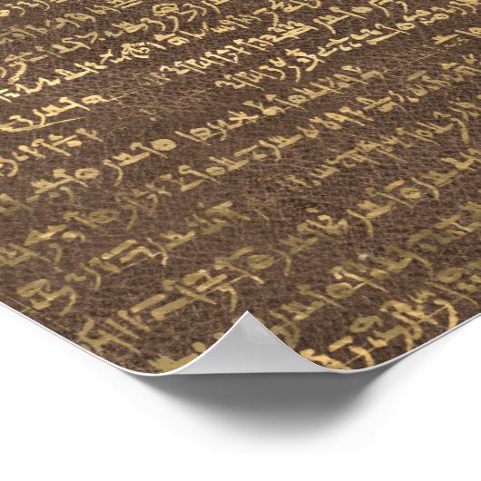 Golden Ancient Egyptian Patterns Art Poster (Ecke)