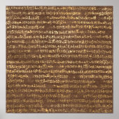 Golden Ancient Egyptian Patterns Art Poster (Vorne)