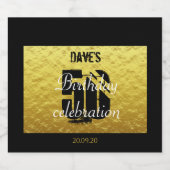 Golden and Black 50. Geburtstag Weinkeller Schaumweinetikett (Einzelnes Label)