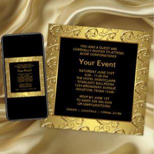 Golden and Black Corporate Party Event Einladung