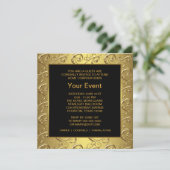 Golden and Black Corporate Party Event Einladung (Stehend Vorderseite)
