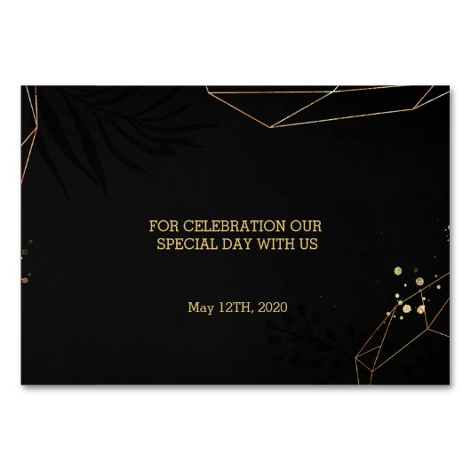 Golden and Black Danke Cards (Rückseite)