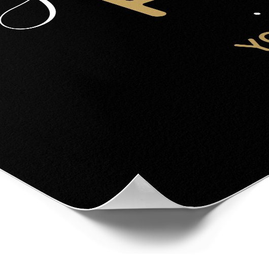 Golden and Black Glitzer Balloons Graduation Party Poster (Ecke)