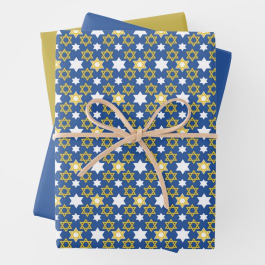 Golden and Blue Star von David Geschenkpapier Set (Beispiel)