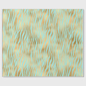 Golden and Blue Zebra Print Geschenkpapier (Flach)