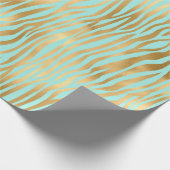 Golden and Blue Zebra Print Geschenkpapier (Ecke)