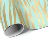 Golden and Blue Zebra Print Geschenkpapier (Rolleneckpunkt)