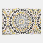 Golden and Charcoal Mandala Pattern Geschirrtuch (Horizontal)