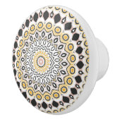 Golden and Charcoal Mandala Pattern Keramikknauf (Rechts)