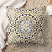 Golden and Charcoal Mandala Pattern Kissen (Decke)