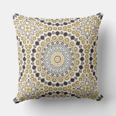 Golden and Charcoal Mandala Pattern Kissen (Rückseite)