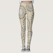 Golden and Charcoal Mandala Pattern Leggings (Vorderseite)