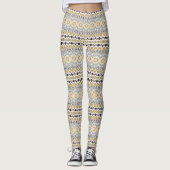 Golden and Charcoal Mandala Pattern Leggings (Vorderseite)