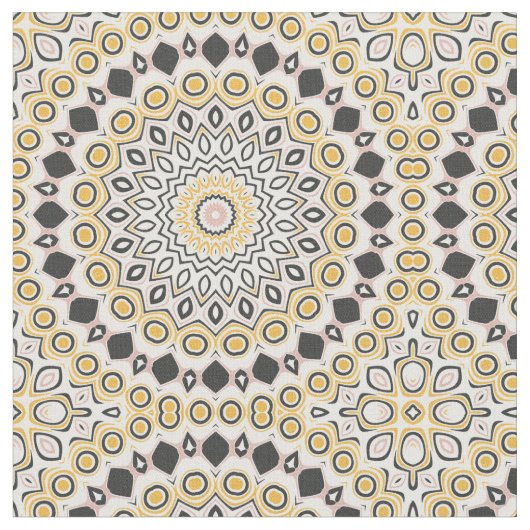 Golden and Charcoal Mandala Pattern Stoff (Nahaufnahme)