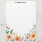 Golden and Ivory Blume Briefbogen (Vorderseite)