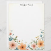 Golden and Ivory Blume Briefbogen (Vorne/Hinten)