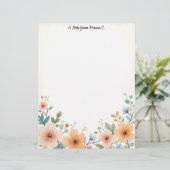 Golden and Ivory Blume Briefbogen (Stehend Vorderseite)