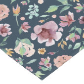 Golden and Mauve Blume auf Dunkelblau Kurzer Tischläufer (Ecke)