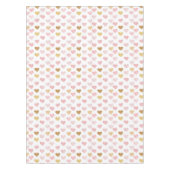 Golden and Pink Hearts Muster Tischdecke (Vorderseite)