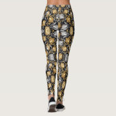 Golden and Silver Oak Tree Acorn Design Leggings (Rückseite)