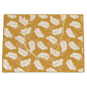 Golden and White Blätter Geschenktasche Große Geschenktüte (Vorderseite)