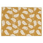 Golden and White Blätter Geschenktasche Große Geschenktüte (Rückseite)