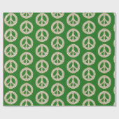 Golden and White Celtic Peace Sign Muster Geschenkpapier (Flach)