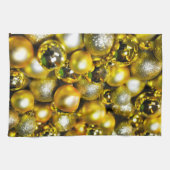 Golden and Yellow Christmas Ball Cluster Geschirrtuch (Horizontal)