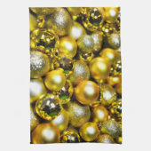 Golden and Yellow Christmas Ball Cluster Geschirrtuch (Vertikal)