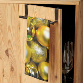 Golden and Yellow Christmas Ball Cluster Geschirrtuch