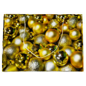 Golden and Yellow Christmas Ball Cluster Große Geschenktüte (Vorderseite)