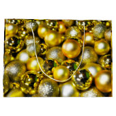 Golden and Yellow Christmas Ball Cluster Große Geschenktüte (Rückseite)