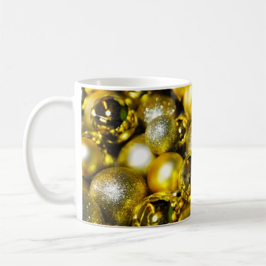 Golden and Yellow Christmas Ball Cluster Kaffeetasse (Links)