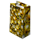 Golden and Yellow Christmas Ball Cluster Kleine Geschenktüte (Rückseite Schrägansicht)
