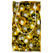 Golden and Yellow Christmas Ball Cluster Kleine Geschenktüte (Vorderseite)