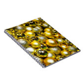Golden and Yellow Christmas Ball Cluster Notizblock (Rechte Seite)