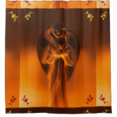 Golden Angel bedruckter Duschvorhang (Vorderseite)