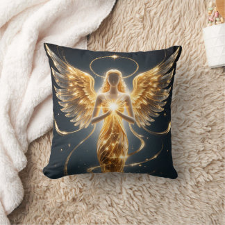 Golden Angel Glamour Throw Pillow Kissen