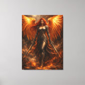 Golden Angel of Fire | Epic Fantasy Wall Art Leinwanddruck (Vorderseite)