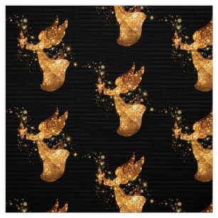 Golden Angel Stars Starry Night Stoff