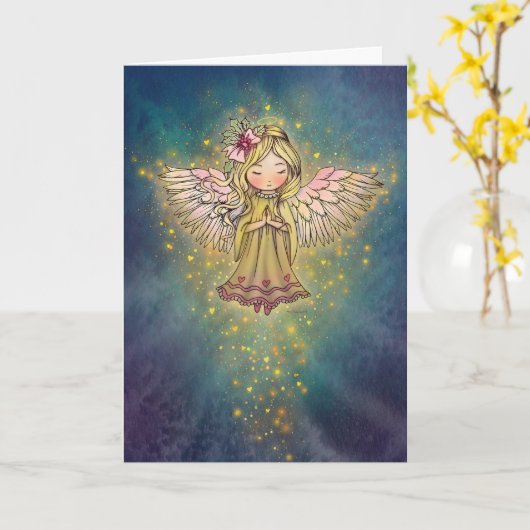 Golden Angel Sweet Christmas Card Karte (Gelbe Blume)