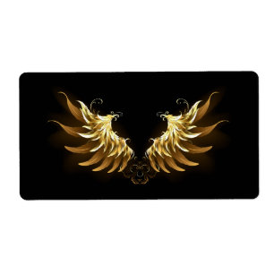 Golden Angel Wings auf schwarzem Hintergrund