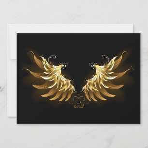 Golden Angel Wings auf schwarzem Hintergrund Ankündigung